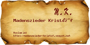 Madenszieder Kristóf névjegykártya